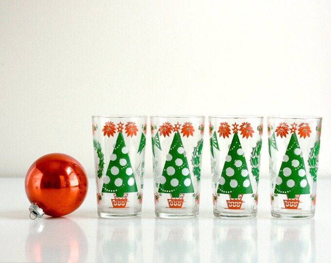 Vintage Christmas Glasses Etsy