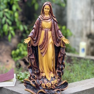 Virgin Mary Miraculous Statue 40 cm | Our Lady of Grace Figurine | Catholic Home Altar & Prayer Room | Holiday, Housewarming Gift