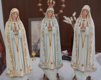 Our Lady of Fatima Statue | Hand-Painted Virgin Mary Figurine | Catholic Gift