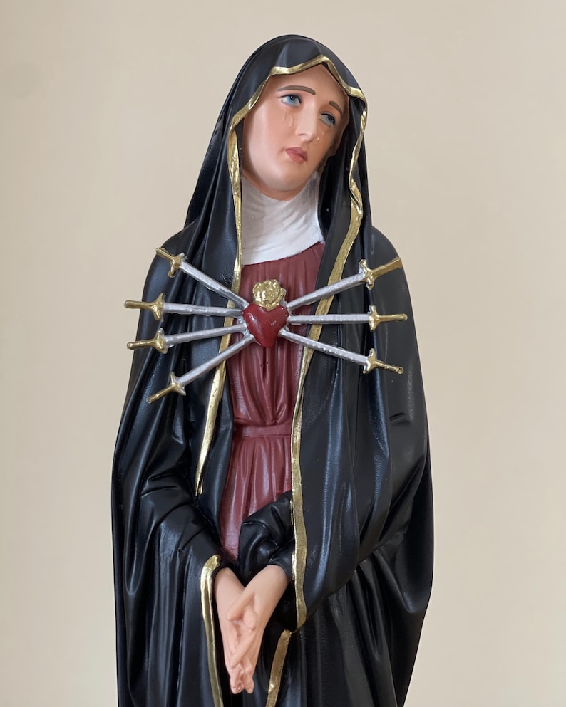 Virgin Mary Our Lady of Sorrows | Catholic Decor Sculpture | Religious ...