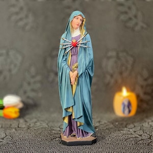 Our Lady of Sorrows Statue – Weeping Virgin Mary Figurine | Catholic Altar or Memorial Gift