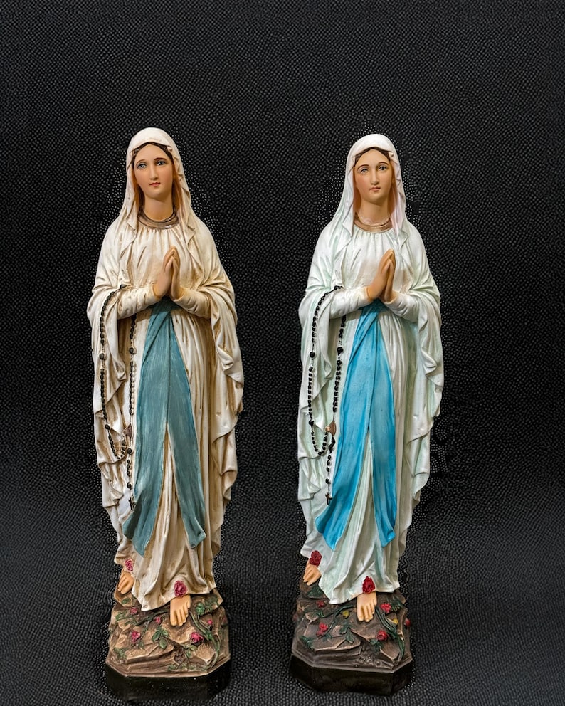 Our Lady of Lourdes Statue | Hand-painted Virgin Mary Figurine ...