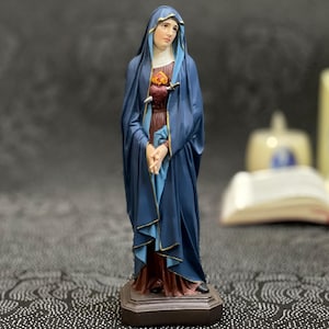 Our Lady of Sorrows Statue | Handmade Virgin Mary Figurine | Bereavement, Memorial or Prayer Room Gift