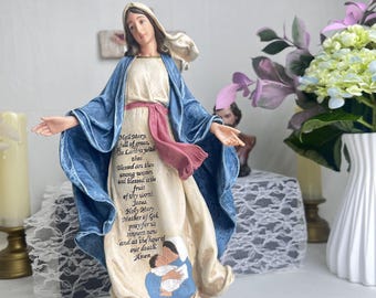 Statue of Our Lady of Grace | Hand-carved | Catholic Decor for a Home Altar