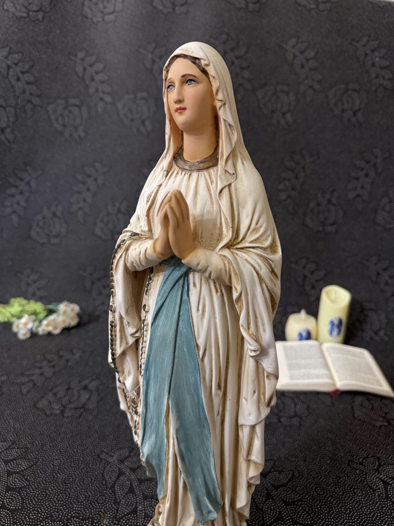 Our Lady of Lourdes Statue | Hand-painted Virgin Mary Figurine ...