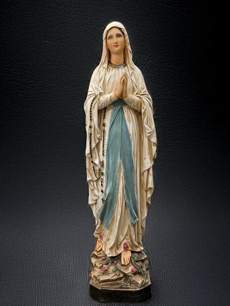 Our Lady of Lourdes Statue | Hand-painted Virgin Mary Figurine ...