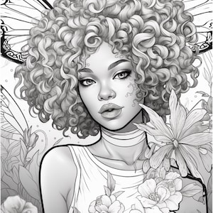 Black Fairies Coloring Pages - Etsy