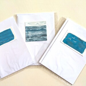 Original hand painted ocean greeting cards (set of three), art notecards, blank cards, handmade greeting cards, all occasion cards
