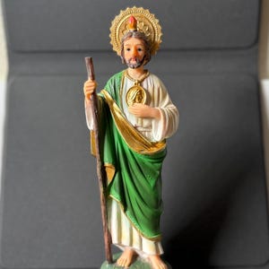12 inch Hand-Painted San Judas Tadeo Statue | St. Jude Thaddeus Figurine | Catholic Saint for Protection & Miracles | Religious Gift Decor