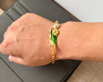 Gouden San Judas Tadeo-armband: katholieke Saint Jude-beschermingssieraden