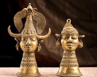 Figura encantadora de hombre y mujer: elegante decoración para sala de estar y opción de regalo, arte tribal dhokra hecho a mano, artesanía india, regalo de boda