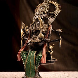 Handmade Brass Ganesha Idol Tribal Bastar Art Sculpture Indian Folk Metal Decor Antique Style Ganesh Statue Unique Handmade Spiritual gift image 3