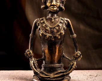 Arte de la Madre Dhokra / Escultura de Madre hecha a mano / Regalo espiritual indio / Arte tribal en metal / Decoración de mesa / Regalo para el Día de la Madre