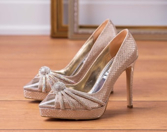 Metallic Platform High Heels: Elegant Graduation Shoes
