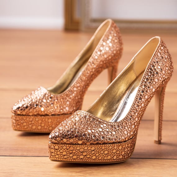Scarpe Con Tacco Rosa Gold Scarpe Con Tacco Alto E Plateau In