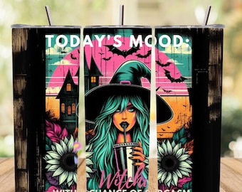 Witchy Vibes 20oz Tumbler Wrap: Funny Halloween Witch Design (Digital Download)
