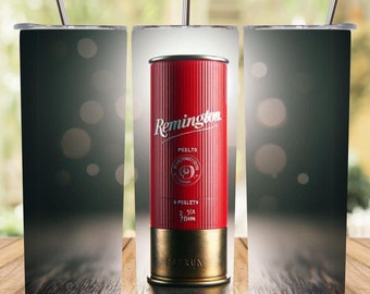 Shotgun Shell Tumbler Wrap 20oz Skinny PNG Sublimation Metal Tumbler Design