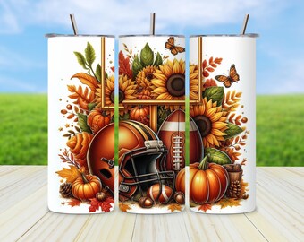 Football Tumbler PNG: Game Day 20oz Sublimation Design (Digital Download