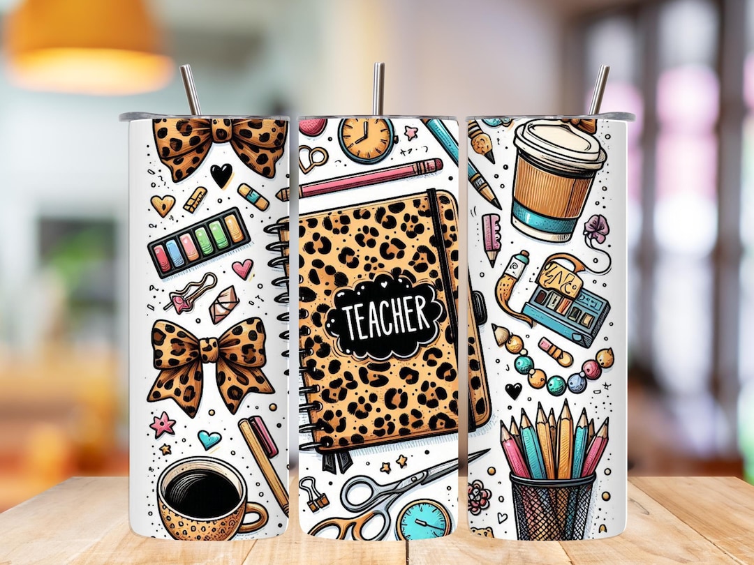 Leopard Teacher Tumbler Wrap: 20oz Sublimation Design (digital Download ...