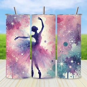 Ballet Dancer Tumbler Wrap, Ballerina Sublimation PNG, 20oz Skinny Tumbler Design, Dance Mom Tumbler Wrap, Ballet Digital Download Template