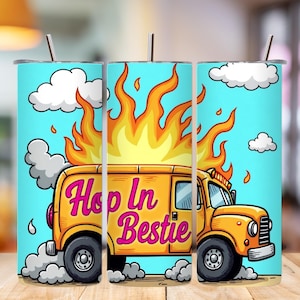 Struggle Bus Hop In Bestie PNG: Psychische Gesundheit Humor Tumbler Wrap (Digitaler Download)