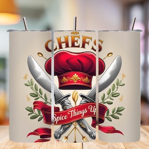Chef Tumbler Wrap PNG: Culinary Design (Digital Download)