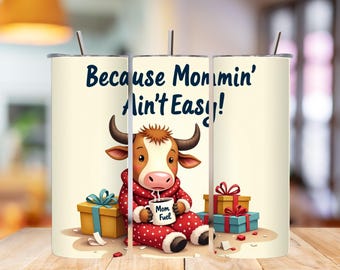 Opakowanie na kubek Highland Cow Mom Fuel: 20-uncjowy wzór sublimacji (pobranie cyfrowe)