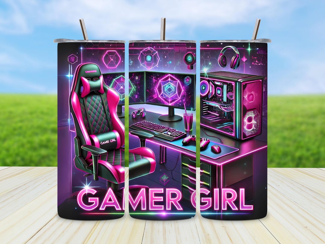 Girl Gamer Tumbler Wrap: 20 Oz Sublimation Design (digital Download) - Etsy