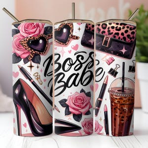 Boss Babe Tumbler Wrap PNG: Design a sublimazione sottile da 20 once (download digitale)