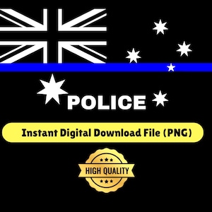 Flaga policji Australii Thin Blue Line PNG | Pobierz cyfrowo w wysokiej rozdzielczości 12 i 8K
