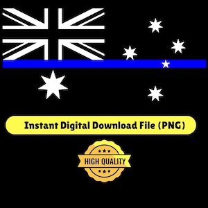 Flaga Australii z cienką niebieską linią PNG | Pobierz cyfrowo w wysokiej rozdzielczości 12 i 8K PNG