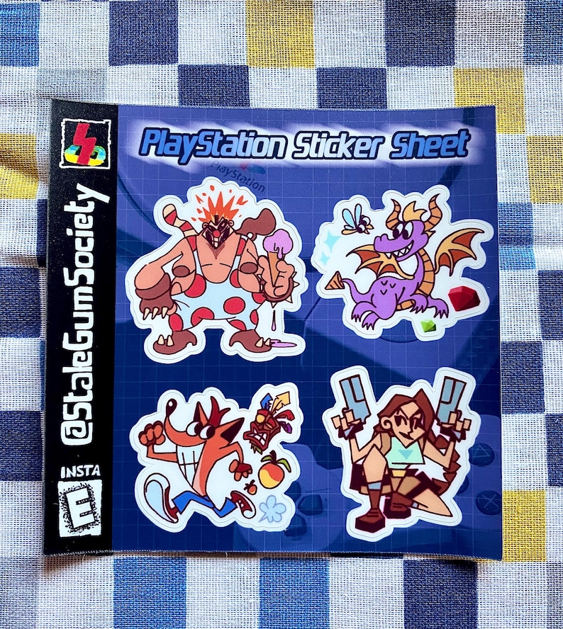 Ps1 Sticker Playstation Sticker Sheet - Etsy