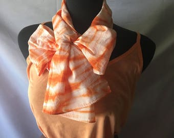 Orange Waves Tie Dye Cotton Scarf