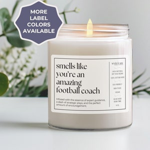 Football Coach Gift, Smells Like You&#39;re an Amazing Football Coach Candle, Thank You Gift for Coaches From Team, Coach Gift From Players