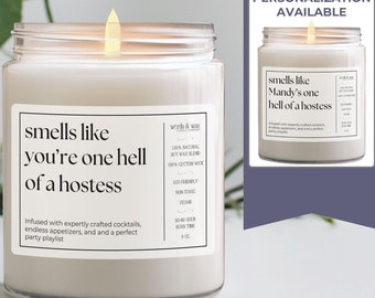 Hostess Gift for Her, Personalized Hostess Gifts for Women, Custom Candle for Hostess, Christmas Gift, Thank You for Host of the Party
