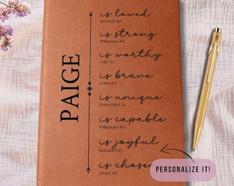 Diario de versículos bíblicos personalizado, diario de oración para mujeres, regalo cristiano personalizado, regalo religioso, regalo de afirmaciones, padrino de confirmación