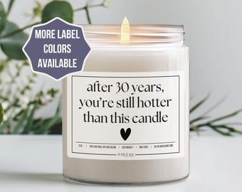 30th Anniversary Gift for Him, 30 Year Anniversary Gift for Her, Thirtieth Wedding Anniversary Candle, Wife from Husband, Milestone, Pearls