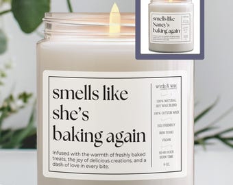 Gift for Baker, Baking Lover Gift, Candle for Someone Who Loves to Bake, Funny Pastry Chef Candle, Smells Like Candle, Hobby Gift, Chef Gift