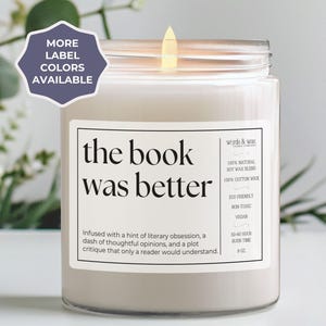 Funny Book Lover Gift, Gift for Reader, The Book Was Better Candle, Book Girl Present, Gift Box, Bookish Merch For Her, Born To Read Gifts