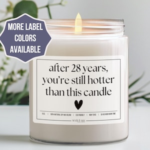 28th Anniversary Gift for Him, 28 Year Anniversary Gift for Her, Twenty-Eighth Wedding Anniversary Candle, For Wife From Husband, Orchids
