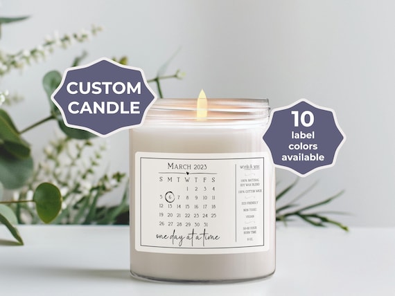 Custom Sobriety Gift, Personalized Sober Date Candle, One Day At A Time, Soberversary Gift, 1 Year Sober Gifts for Friend, New Beginnings