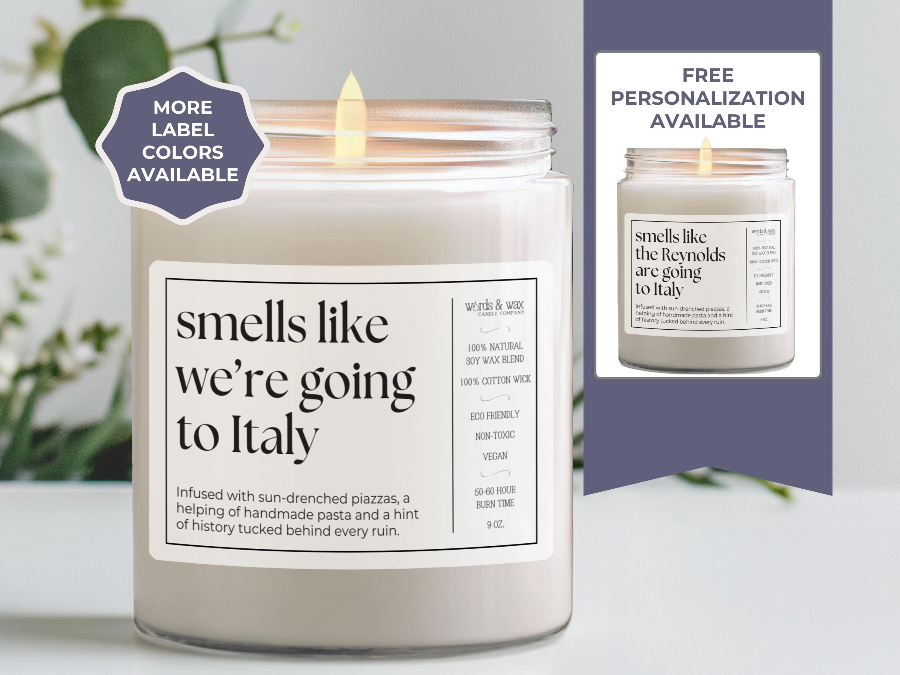 Trip To Italy Candle, Customizable Italy Candle, Italy Surprise Trip Announcement, Italian Vacation Gift, Birthday Trip Reveal, Rome Travel