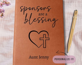 Custom Confirmation Sponsor Gift, Personalized Sponsors are a Blessing Journal, Gift to Sponsor from Confirmant, Thank You From Candidate