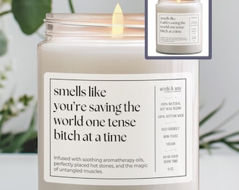 Massage Therapist Gift for Her, Personalized Masseuse Gift, Custom Candle for Massage Therapist, Christmas Gift, Thank You for Spa Owner
