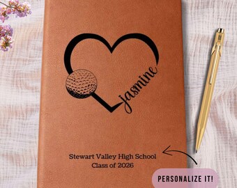 Personalized Golf Notebook, Senior Night Gift for Golf Seniors, Custom Journal, Golfer Graduation Gift, Golf Coach, End of Season Team Gifts