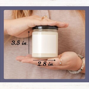 May include: A clear glass candle jar with a white label and a black lid. The jar is 3.5 inches tall and 2.8 inches wide.