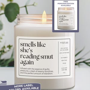 Smut Reader Gift, Smut Reading Candle, Funny Gift for Smut Lovers, STFUATTDLAGG Candle, Spicy Book Club Gift, Romantacy, Bookstagram afbeelding 1