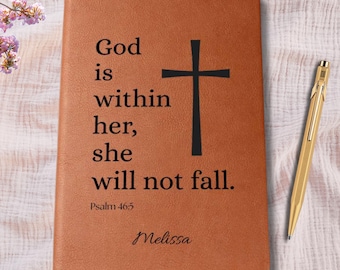 Personalized Faith Journal for Women, Christian Gift for Her, Bible Verse Leather Journal, Custom Prayer Notebook, Encouragement New Chapter