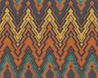 Cotton Duck Fabric by Yard: Southwest Chevron Woven, Stain Resistant, Cabin Decor
