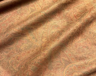 Fabric By The Yard Vintage Boho Paisley Faux Suede Rust Brown Lightweight Upholstery